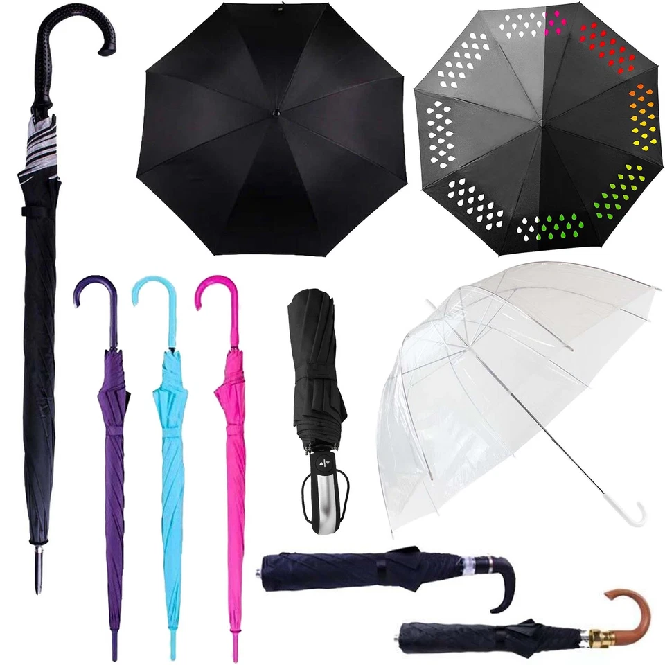 Large Windproof Umbrella Strong Automatic Folding Travel 8,10 Ribs Brolly Rain - Image 1 of 1
