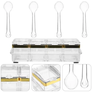 Seasoning Box Container Condiment with Lid Kitchen Holder Salt and - Picture 1 of 12