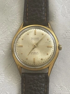 Rare Richard Automatic Gold Plated Swiss Men's Wristwach 60s - Picture 1 of 6