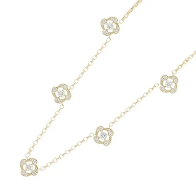 MONNICKENDAM Monnickendam English Rose 7 Motif Diamond Necklace 18K Yellow Gold - Image 1 of 4