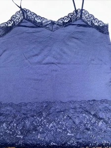 White House Black Market Women’s Size XL Blue Lace Lingerie Top Cami  - Picture 1 of 6