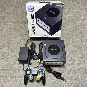 Nintendo GameCube Console Black DOL-001 Boxed w/ Controller AV & Power Cable - Picture 1 of 8
