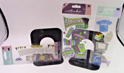 College Junk Journal Scrapbook Dimensional Sticker Lot of 3 Packs Jolees Sticko - Image 1 of 4