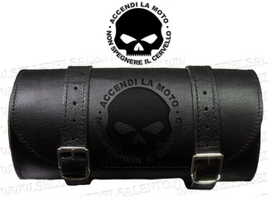 Borsa moto Barilotto 20x10 Teschio accendi moto skull Satteltasche harley guzzi - Picture 1 of 1