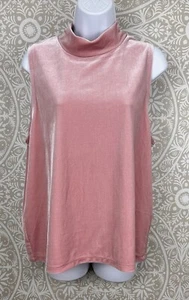 Pink - J Crew Sleeveless Velvet Top  Mock Turtleneck Shell Women Size XL - Picture 1 of 7