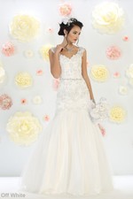 FORMAL EVENING MERMAID BRIDAL GOWN OFF WHITE WEDDING DESTINATION DEBUTANTE DRESS