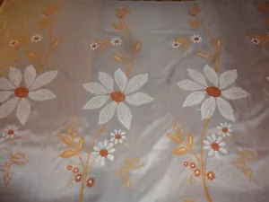 Tessuto vintage anni 70 trasparente bianco e oro stampa pannello girasole 2 1/2 iarde 58"W - Foto 1 di 6