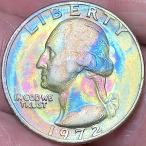 1972-P Washington Viertel schöne brillante regenbogenfarbene Münze #3 - Bild 1 von 16