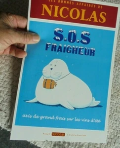 Ancien Dépliant Vins Nicolas 2004 au Phoque tel Chien St Bernard et son Tonnelet - Imagen 1 de 3