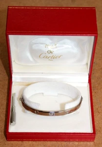 1993 Cartier 18k White Gold "Love" 6mm Bangle Bracelet Size 20 [104WEI] - Picture 1 of 8
