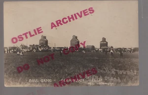 Glenburn NORTH DAKOTA RPPC c1910 BASEBALL GAME UNDERWAY Crowd nr Minot ND - Picture 1 of 3