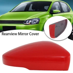 Red Right Driver Side Door Wing Mirror Cover Cap Case For VW Polo MK5 2009-2017 - Picture 1 of 10