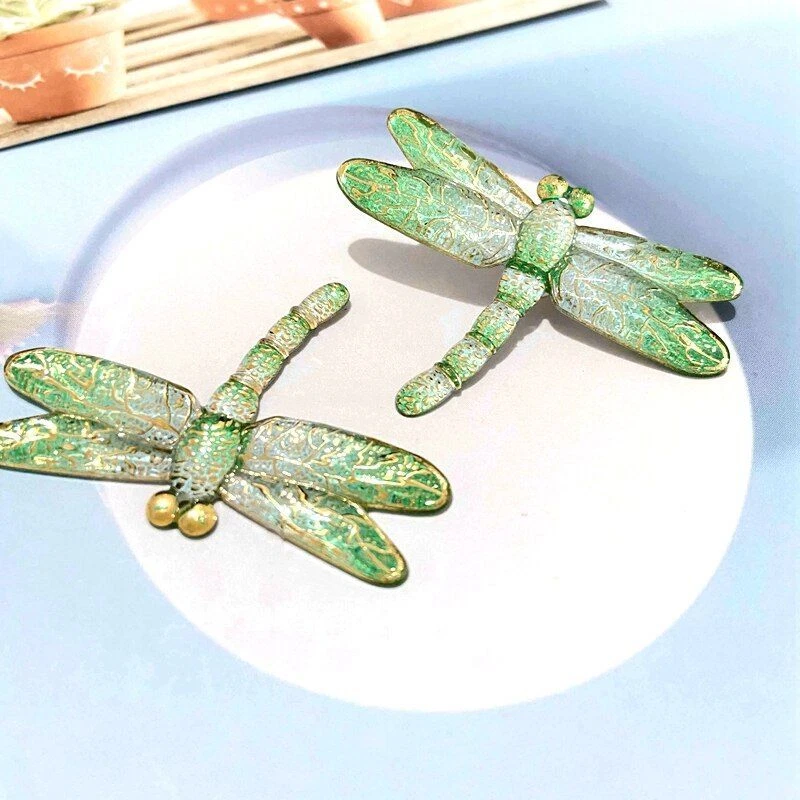 Colgantes coloridos mixtos de resina con respaldo plano de libélula para hacer manualidades 10 piezas Se Foto 1 de 1