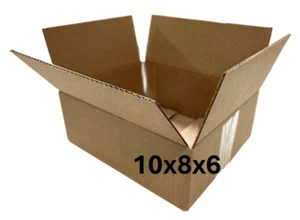 10" x 8" x 6" CARDBOARD BOX - 200 lb - SINGLE BOX - Picture 1 of 2