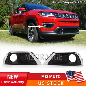 Par de luces antiniebla delanteras cubierta lámpara bisel embellecedor izquierda+derecha para Jeep Compass 2017-2020 - Imagen 1 de 11