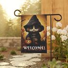 Cute Halloween Garden Flag, Raccoon Witch Costume, Trick or Treat, Gift for Her