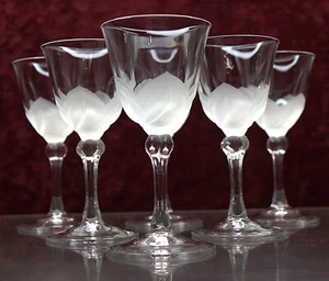 6 Cristal J.G. Durand Glasses France 24% Pbo Florence Satine Floral 4’ 5/8"inch - Picture 1 of 12