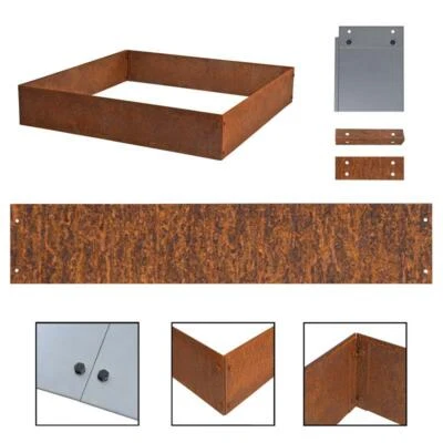 ESTEXO Rasenkante Edel-Rost Beeteinfassung Hochbeet Beetumrandung Mähkante Cortenstahl