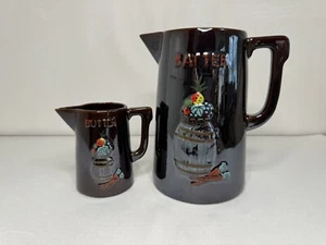 Vintage Schokolade Keramik Krüge Teig und Butter 2er Set - Bild 1 von 4