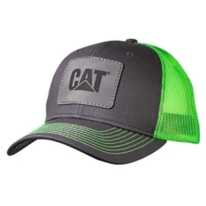 Caterpillar CAT Equipment Industry Grey & Neon Green Snapback Mesh Cap/Hat - Picture 1 of 1