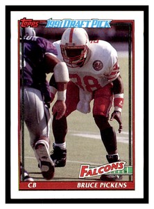 1991 Topps #567 BRUCE PICKENS RC Atlanta Falcons ~C5A