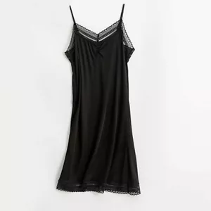 Women's 50% Silk Full Slip Nightdress Sleepwear Chemise Adjustable Straps TG109 - Picture 1 of 11