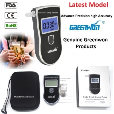 GREENWON Latest Professional Digital Breath Alcohol Breathalyzer Tester AT-818