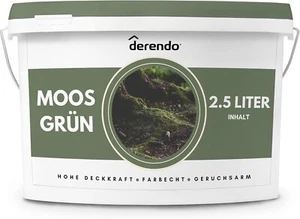 Derendo exklusive Wandfarbe Innenfarbe grün matt Moosgrün 2,5L | 5L - Bild 1 von 6
