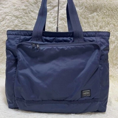 BOLSO DE MANO FLASH YOSHIDA PORTER 689-05948 Azul Marino 50 Nylon Liso USADO de JAPÓN Foto 1 de 4