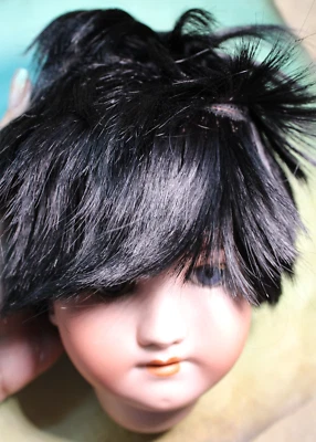 NUEVO STOCK ANTIGUO ETIQUETADO CABELLO HUMANO PELUCA RECTA PARA MUÑECAS ARTÍSTICAS ANTIGUAS BISCAS Foto 1 de 4