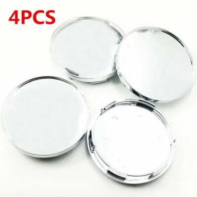 4Pcs 68mm Universal Chrome Silver SUV Car Wheel Center Hub Caps Covers No Logo - Image 1 of 4