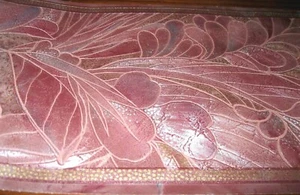 Wallpaper Border Silk Burgundy Gold Silver Palm Flower Floral Deco Wall Eh99779 - Picture 1 of 2