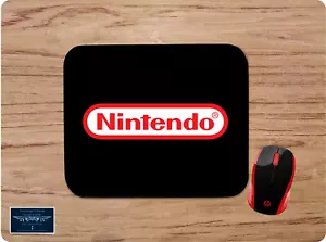 NINTENDO RED LOGO BLACK DESIGN MOUSEPAD MOUSE PAD HOME OFFICE GIFT NON-SLIP - Picture 1 of 1