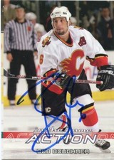 BOB BOUGHNER FLAMES AUTOGRAPH AUTO 03-04 IN THE GAME ACTION #9 *43654
