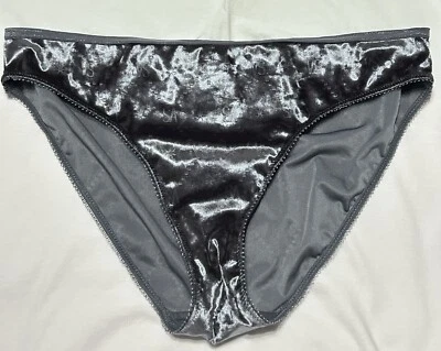 Vintage Victoria Secret Bikini Panties Size XL Spellout Vintage Velour Velvet - Image 1 of 4