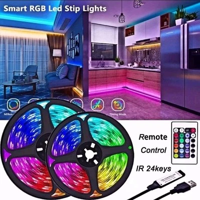 STRISCIA A LED TV CASA INTERNI PC SMD 2835 RGB 3 METRI BOBINA USB E TELECOMANDO  - Immagine 1 di 4