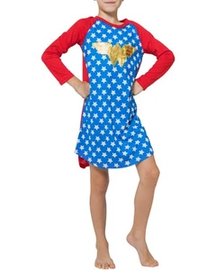 Wonder Woman Big Girls Raglan Gold Foil Nightgown (4/5) - Picture 1 of 5