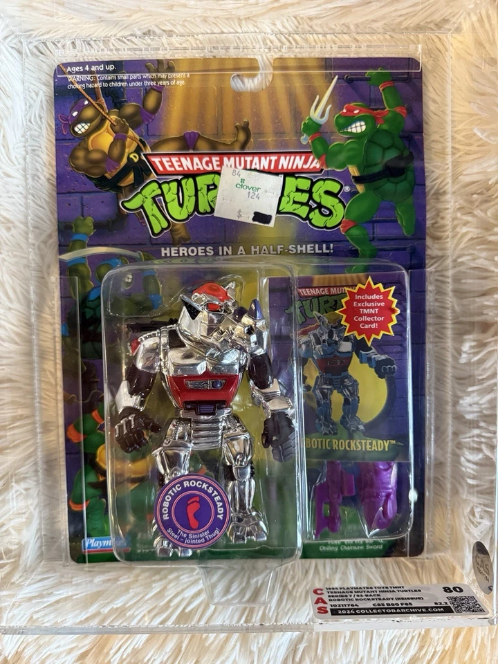 CAS 80 TMNT 1994 机器人 Rocksteady 忍者神龟加真品证明 — 第 1/4 张图片