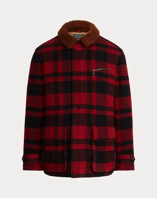 Polo Ralph Lauren Country Abrigo de Granero Búfalo Talla M Cuadros Rojo Piel de Oveja Foto 1 de 4