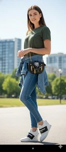 Biker Jacke Schultertasche Moto Crossbody Bag Leder Damen Clutch Handtaschen - Bild 1 von 6