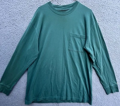 Vtg Scandia Woods Men's Large Green Long Sleeve Crew Neck Pocket T Shirt (GT) - Image 1 of 4