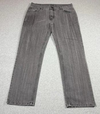 Jeans masculino Zoo York 34x30 preto fino reto jeans pesado retrô Y2K streetwear - Imagem 1 de 4