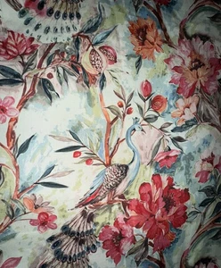 Hamilton Fabrics Chinoiserie Pfau Blumen Polsterung Draperie Stoff 52” x 32” - Bild 1 von 7