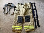 QUAKER SAFETY FIREFIGHTING BUNKER TURNOUT GEAR PANTS XL 48-31 RESCUE HARNESS