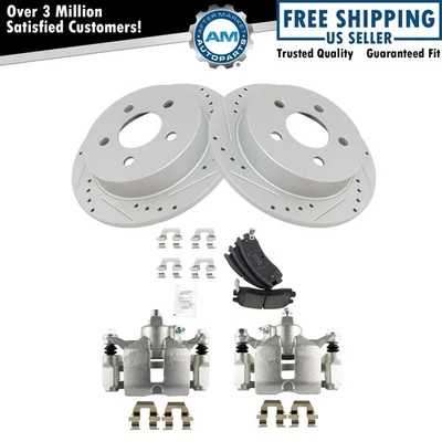 Pinzas de freno traseras pastillas de cerámica rotores perforados para Century Regal Impala Foto 1 de 4