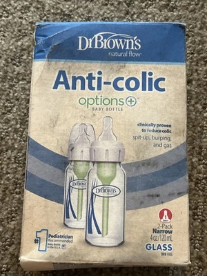 Dr Browns Anti Colic Narrow Glass Baby Bottle 4 Oz Pack Of 2 Bpa Free - Image 1 of 4