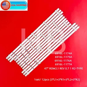 LED Bar For LG 47LA615S 47LN5200 47LA6200 47LA620V 47LA6130 47LN5400 47LN5700 - Picture 1 of 5