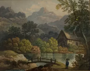 Impresionante Acuarela Antigua Alumno de William Payne (1760-1830) Escena Molino de Agua - Imagen 1 de 15