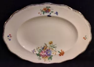 Alfred Meakin Epworth Dinner Oval 18KT Gold Trim Floral Marigold Marquis Shape - Picture 1 of 19
