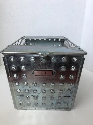 Vintage Locker Pool Gym Wire & Metal Basket ~ United Steel and Wire ~ #48 Cover